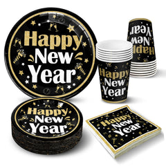 KatchOn NYE plates and napkins set for a stylish NYE table