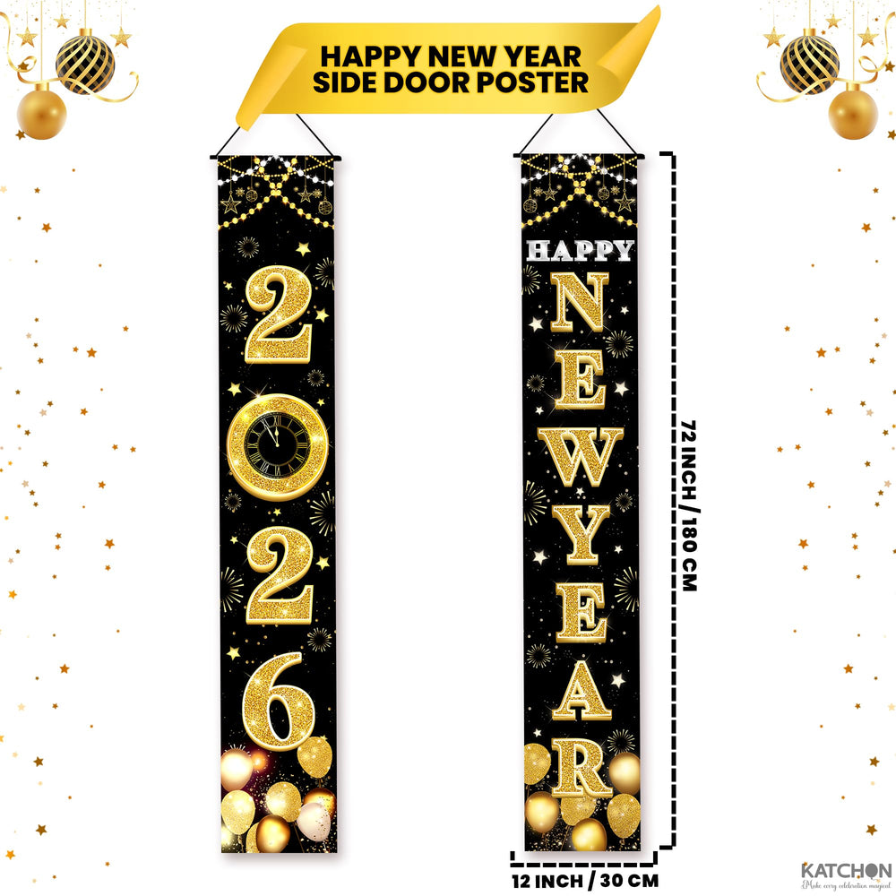 KatchOn Nye banner black gold 2026 door, ideal for entryway ambience.