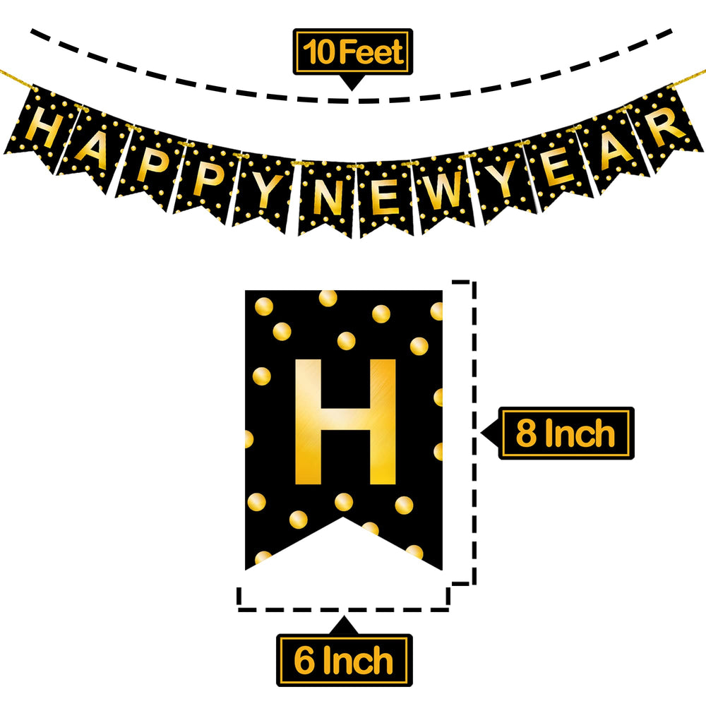 KatchOn NYE banner door sign provides a welcoming focal point.