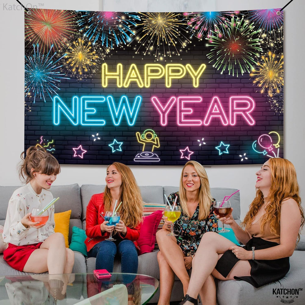 KatchOn NYE decor banner creates festive ambiance for celebrations.