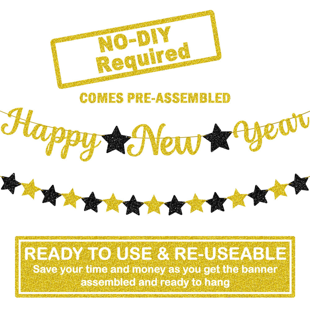 KatchOn reusable gold NYE banner 2026 for next-year celebrations
