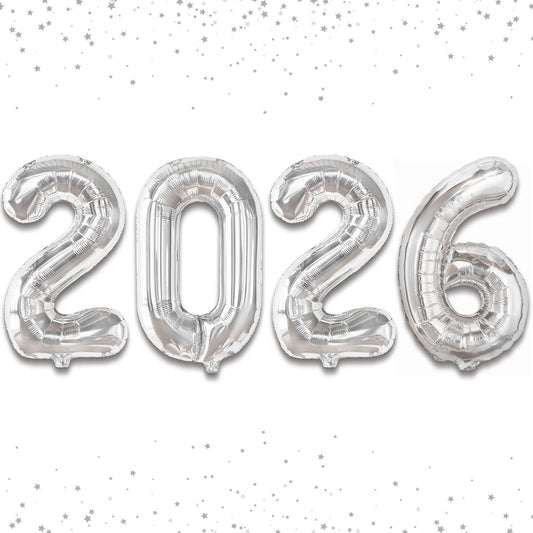 KatchOn silver 2026 number balloon, 16 inch, ideal for New Year's decor.