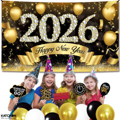 KatchOn sturdy cloth banner designed for indoor and outdoor NYE celebrations.