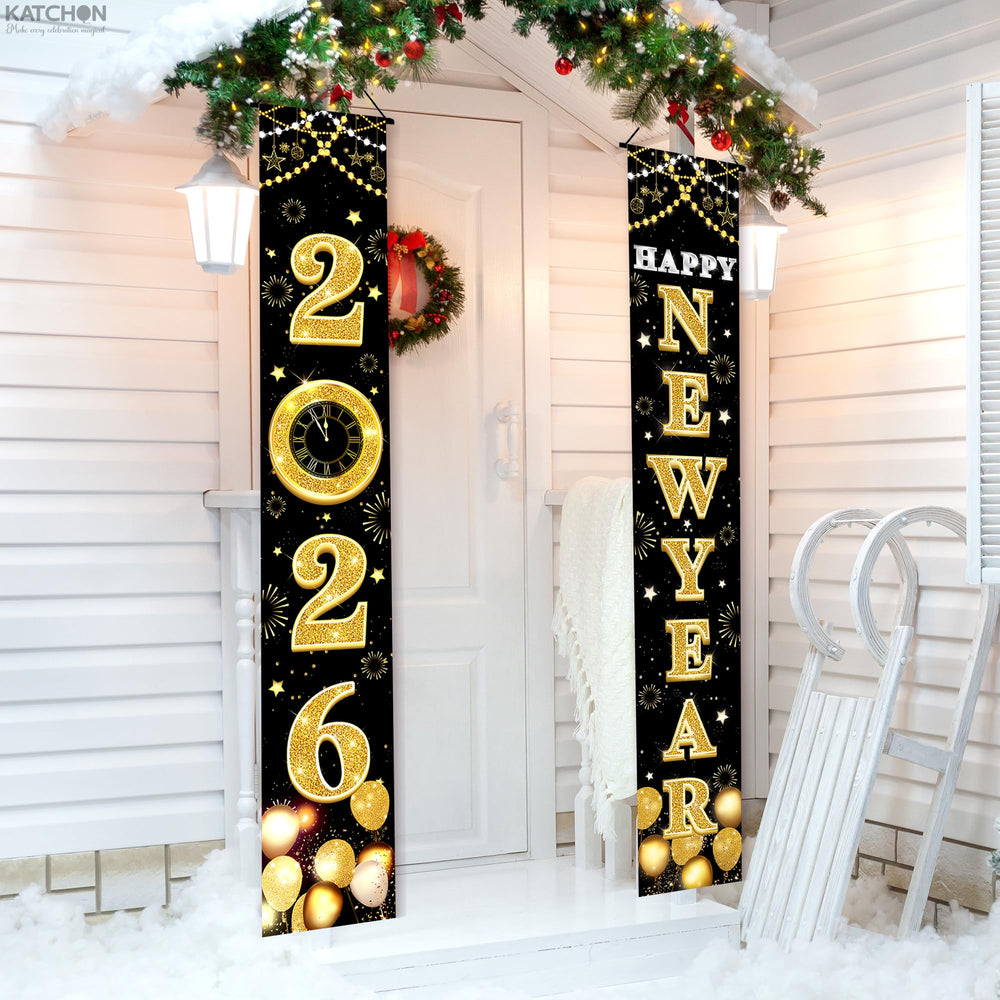 KatchOn vertical Happy New Year banner 2026 elevates wall decor.