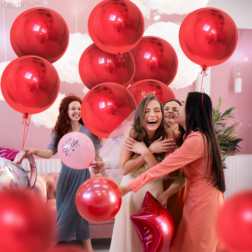 KatchOn wedding red balloon elevated night decor with reflective surface