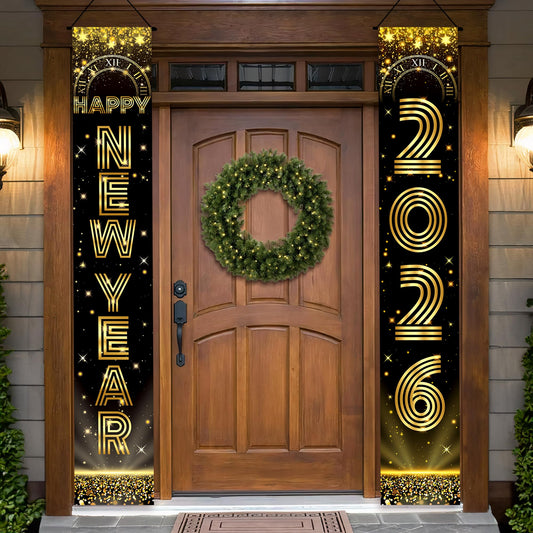 KatchOn XtraLarge Happy New Year Banner with 72x12 inches for bold entryways.