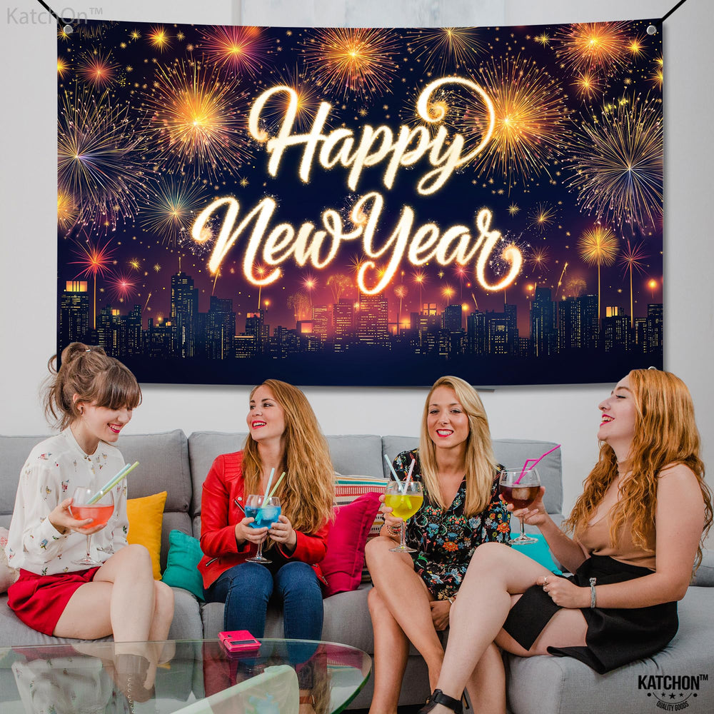 KatchOn banner creates inviting entrance decoration for celebrations.