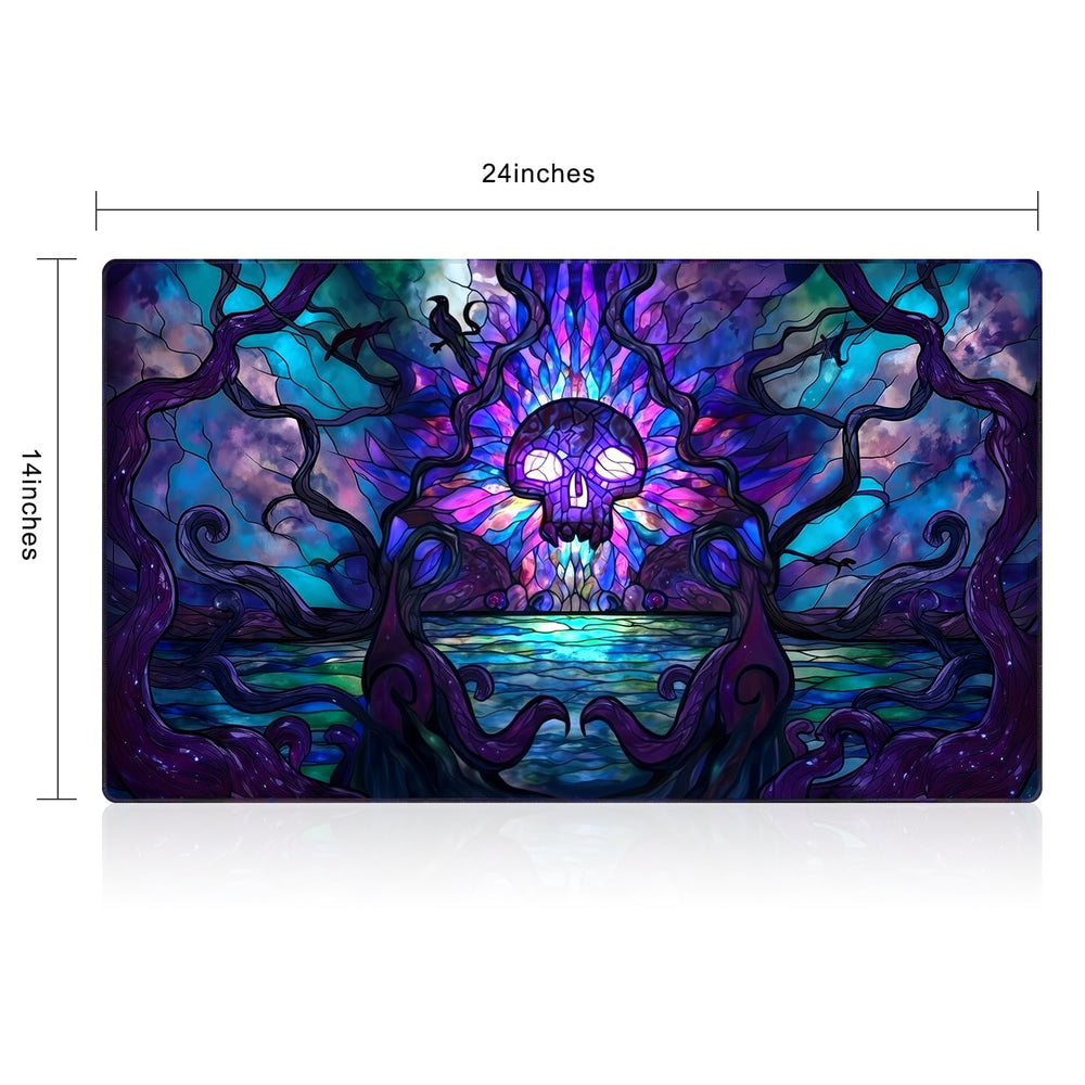 Katomula MTG playmat non-slip bottom keeps cards steady during sessions.