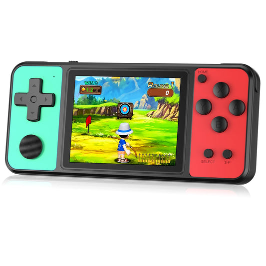 KAVOYI 32-bit handheld arcade, front view with easy-to-grip controls for comfortable play.