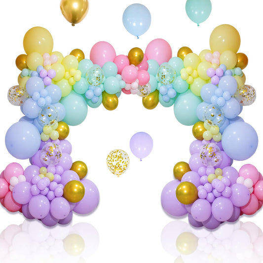 KAWKALSH 219Pcs rainbow balloons arch kit for vibrant party decor.
