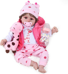 Kaydora Reborn 18-inch doll face close-up for lifelike display