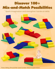 Kayfia Toddler Climbing Blocks green triangle – versatile shape drives imaginative play.