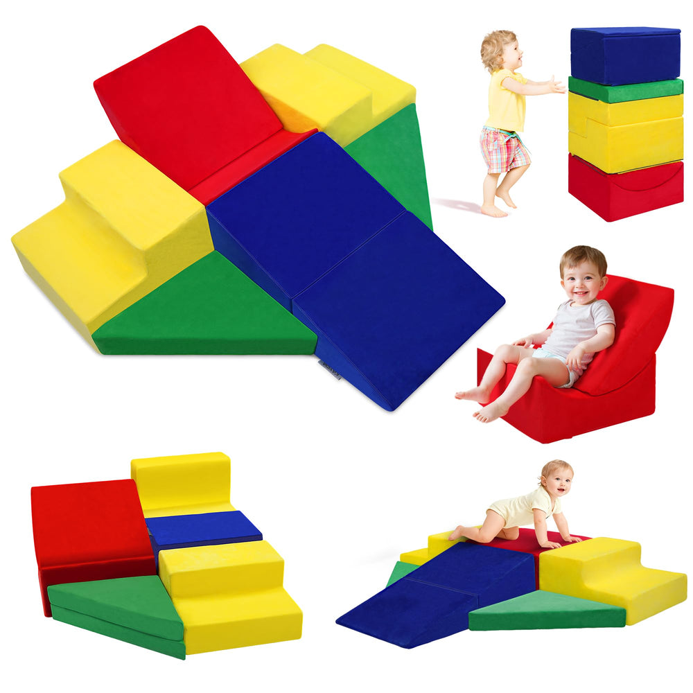 Kayfia Toddler Climbing Blocks yellow step – supports balance during play.