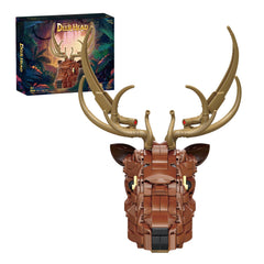 KAZI deer head wall art assembly shows brick-built detail for living room decor.