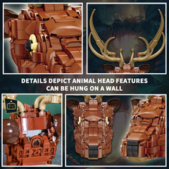 KAZI deer head wall art hanger setup ready to hang.