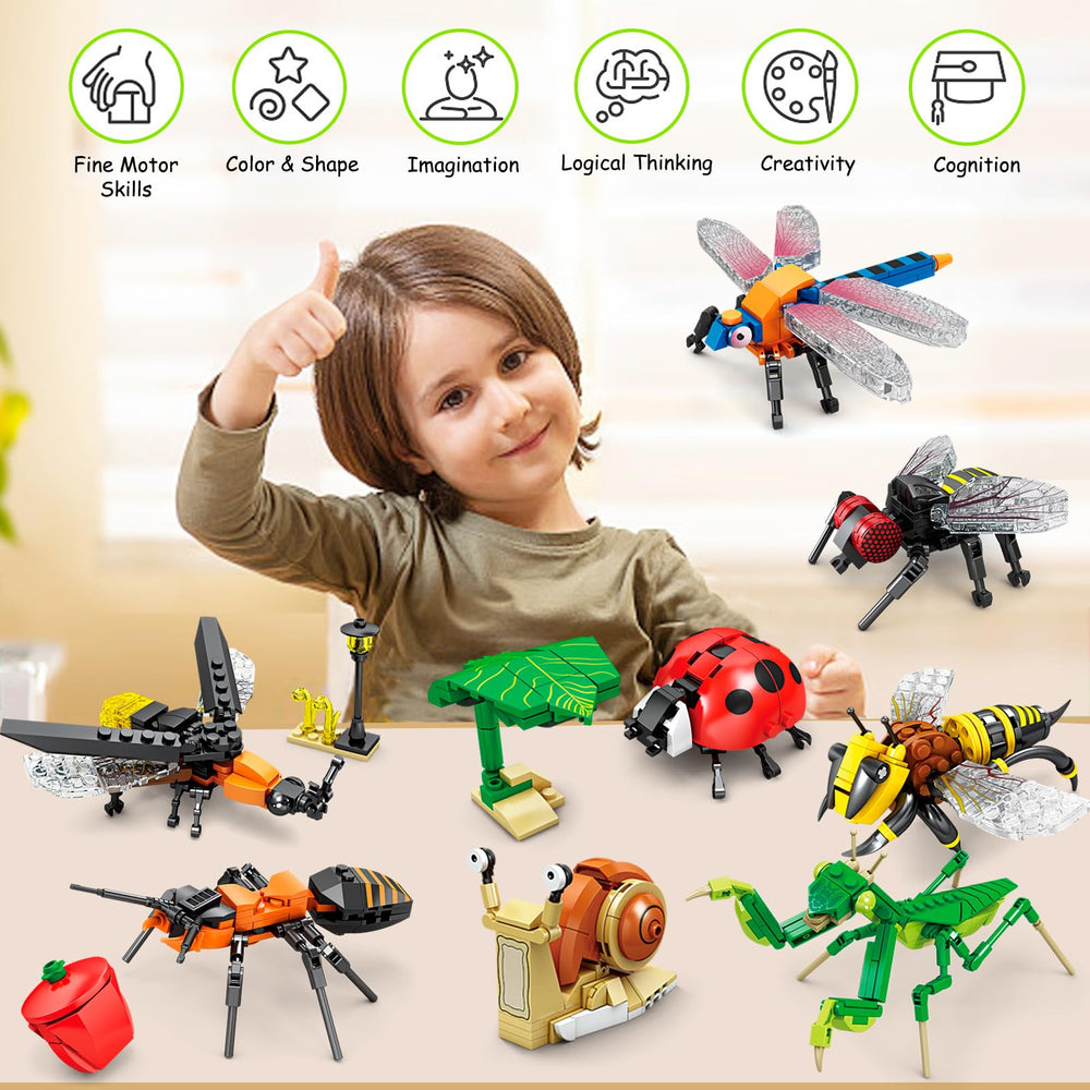 KAZI Ideas Insect Collection ladybug model enhances fine motor skills during assembly