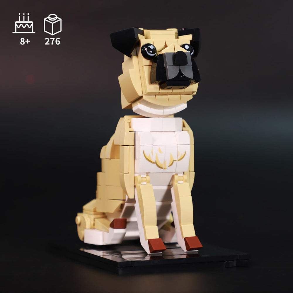 KAZI pug-dog model with movable head for poseable play.