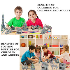 KAZOKU 3D coloring puzzle elephant for kids; promotes hand–eye coordination and spatial thinking.