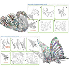 KAZOKU 3D coloring puzzle goose for kids; enhances color recognition and pattern planning.