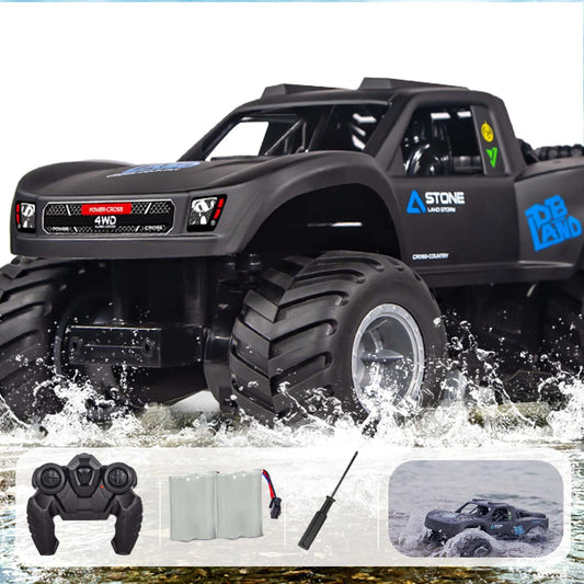 KB KAIBO Monster Truck blue side view showcasing rugged 4WD tires for all terrains.