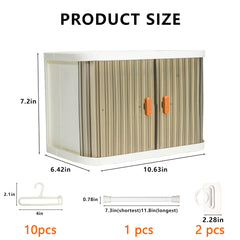 KBBYT doll wardrobe top display rack with small accessories within reach.