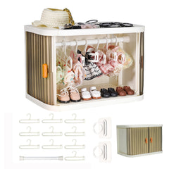 KBBYT foldable doll wardrobe, closed view shows compact storage for easy transport.