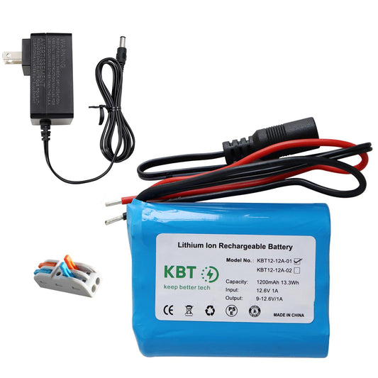 KBT 12V 1200mAh battery pack with bare leads for easy RC integration.