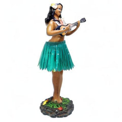 KC Hawaii Leilani playing ukulele promotes cheerful desk or shelf decor