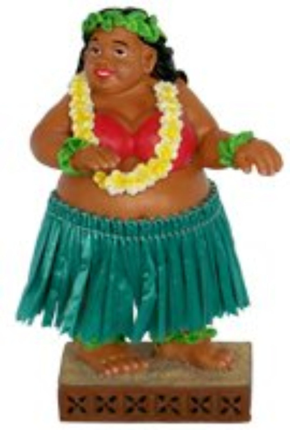 KC Hawaii Sweet Wahine dashboard doll on desk adding playful Hawaii charm