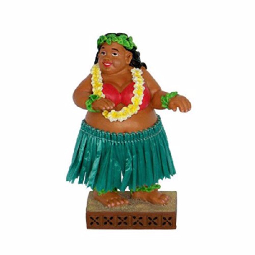 KC Hawaii Sweet Wahine dashboard doll swaying gently on car dash for Hawaii vibes