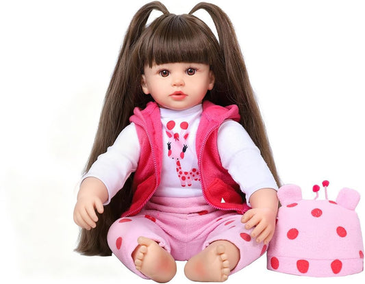 Kdudgso 24-inch reborn doll with realistic facial features and weighted body.