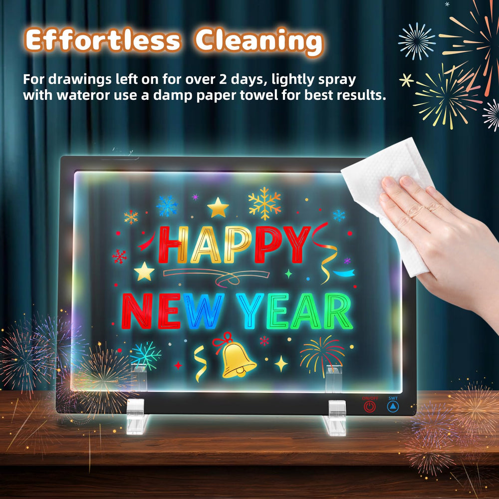 KEAMIMU LED Note Board comes with cleaning cloth and hanging kits.