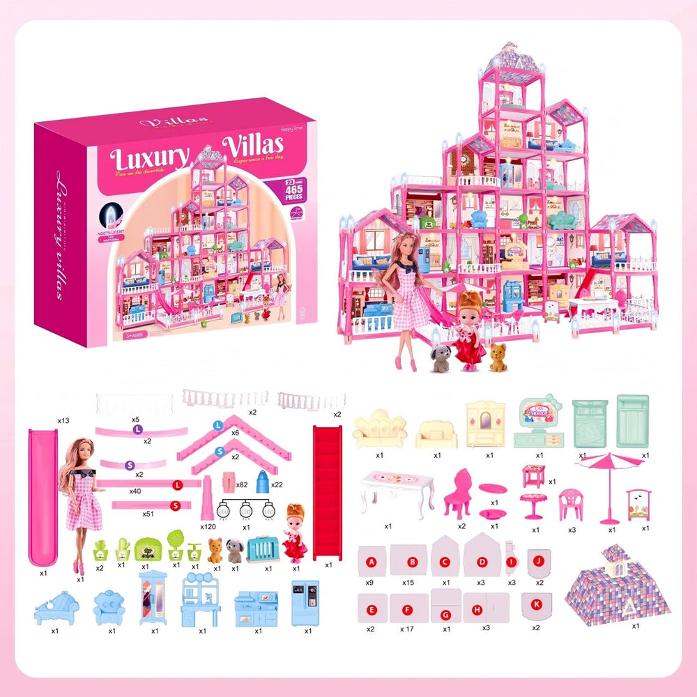 Keefun doll house easy assembly guide supports parent-child teamwork
