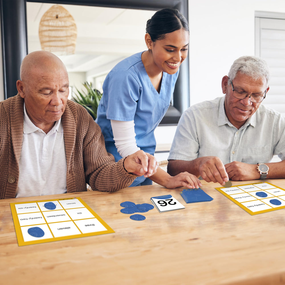 Keeping Busy family-friendly bingo set invites relatives to join game nights.
