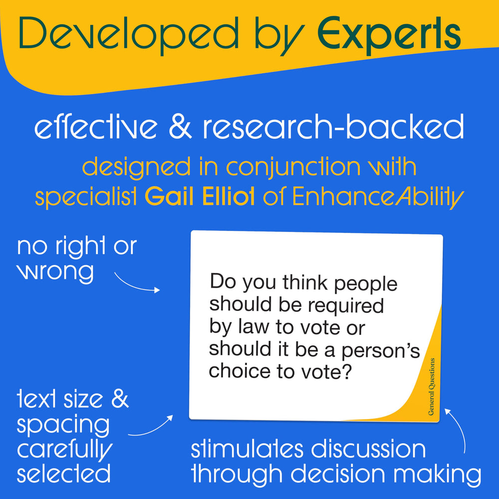 Keeping Busy Lets Chat oversized text cards improve readability for vision challenges.