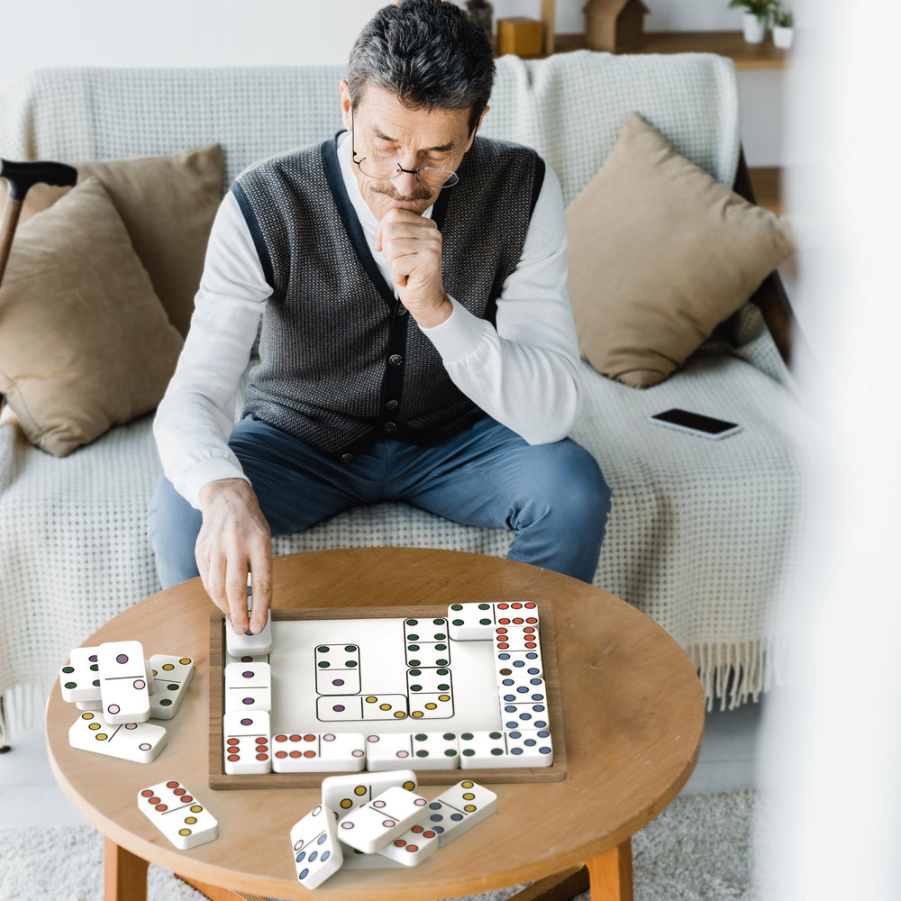Keeping Busy Match The Dots Dominoes solo play option enables independent cognitive activity.