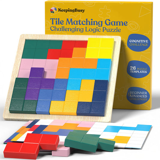 Keeping Busy tile matching board with colorful tiles for seniors' cognitive engagement