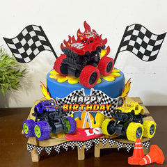 KeePARTY truck cake topper yellow for fun party centerpiece