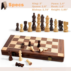 KEEPRAE magnetic chess pieces stay securely in place during play.