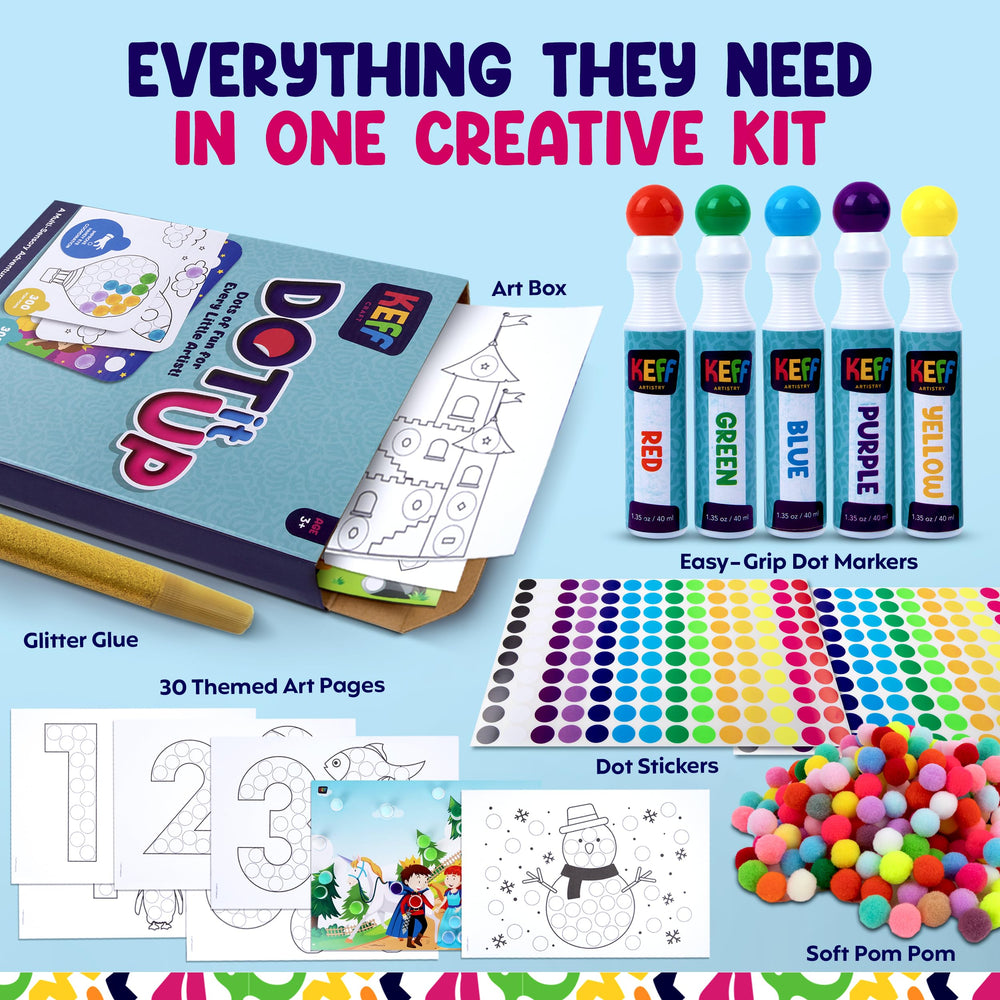 KEFF Dot Art Kids 300 dot stickers for vibrant, organized crafts