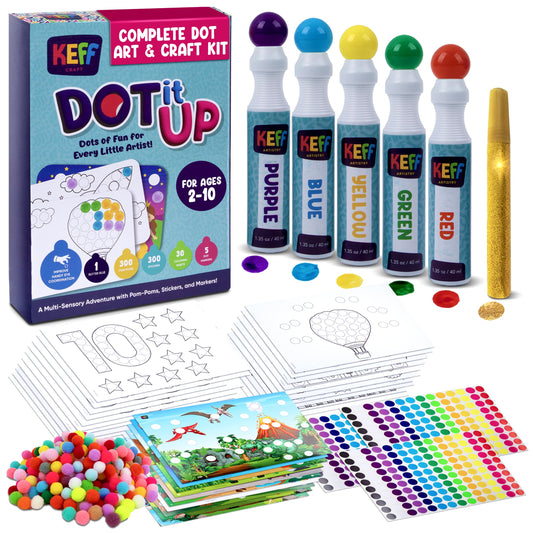KEFF Dot Art Kids five dot markers for creative, mess-free projects