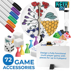 KEFF Make Your Own Board Game Set dice for quick turns and creative challenges.