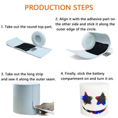 KEHOO mask requires 3 AA batteries for portable, wire-free illumination.