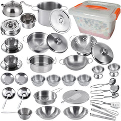 KEJIH mini kitchen pots and pans set for pretend play