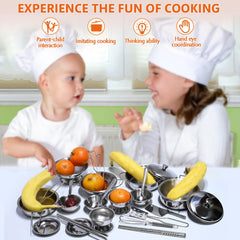 KEJIH stainless steel utensils set with utensils visible for role play and cooking