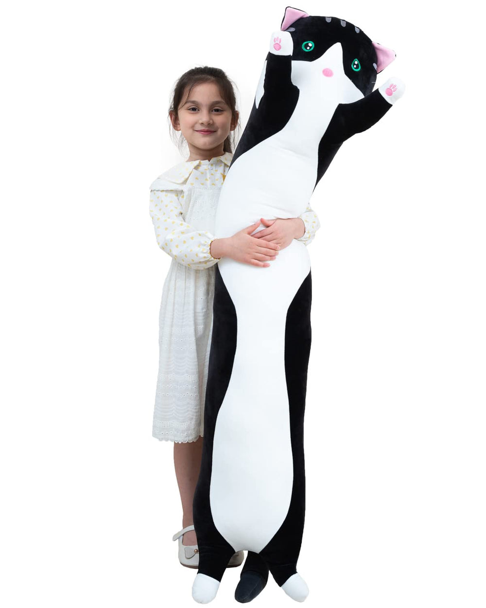 Kekeso giant cat pillow plush close-up shows soft fabric and plush detail for cozy hugs.
