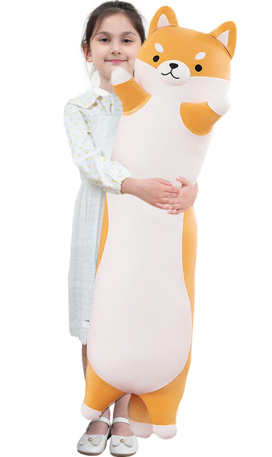 Kekeso Long Shiba Inu plush pillow offers a cozy hug and cuddly support for kids.