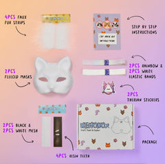 Kemono-X dense faux fur strips add realistic texture to cheeks.