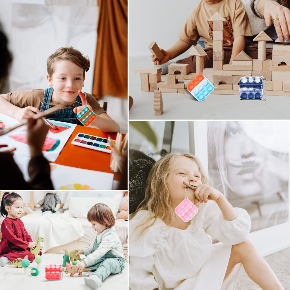 KENWQZI party favors display suggests fun sensory toys for guests and events.