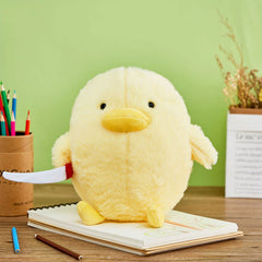 Kephay duck plush side view showing soft texture for hugging.